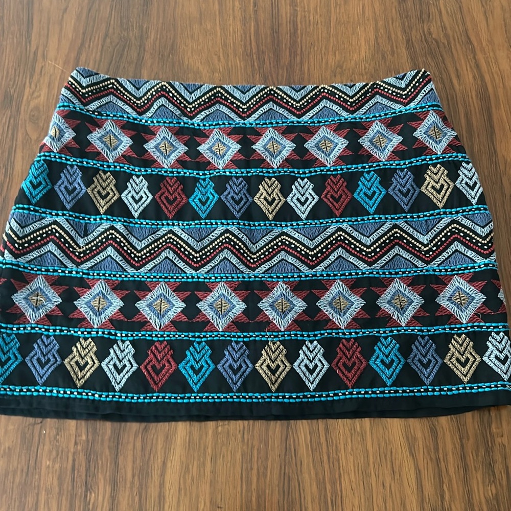 Jeweled and Embroidered Mini Skirt